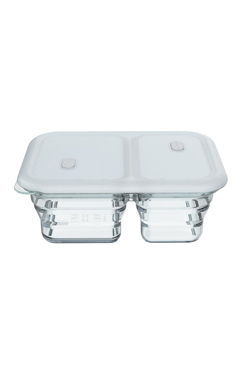 Minimal Collapsible Silicone Food Container - 2 Compartment