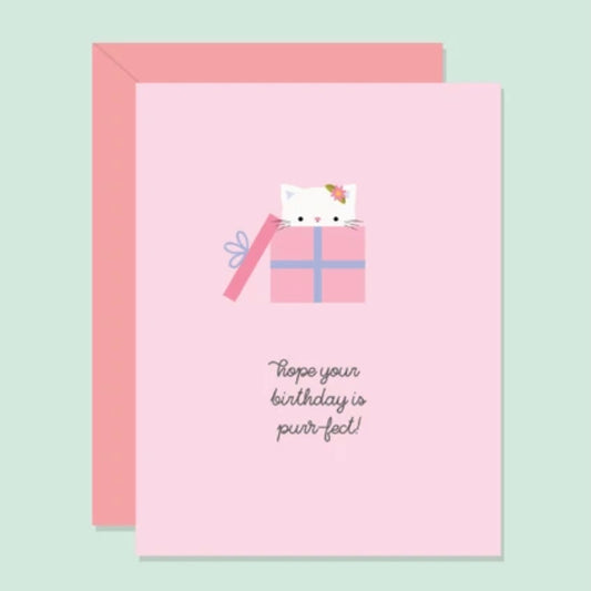 Halifax Paper Hearts Card - Purrfect Birthday