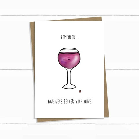 Baun Bon Card - Age Gets Better With Wine