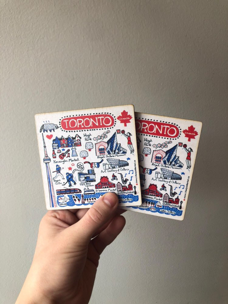 Julia Gash Toronto Cityscape Coaster Set of Two