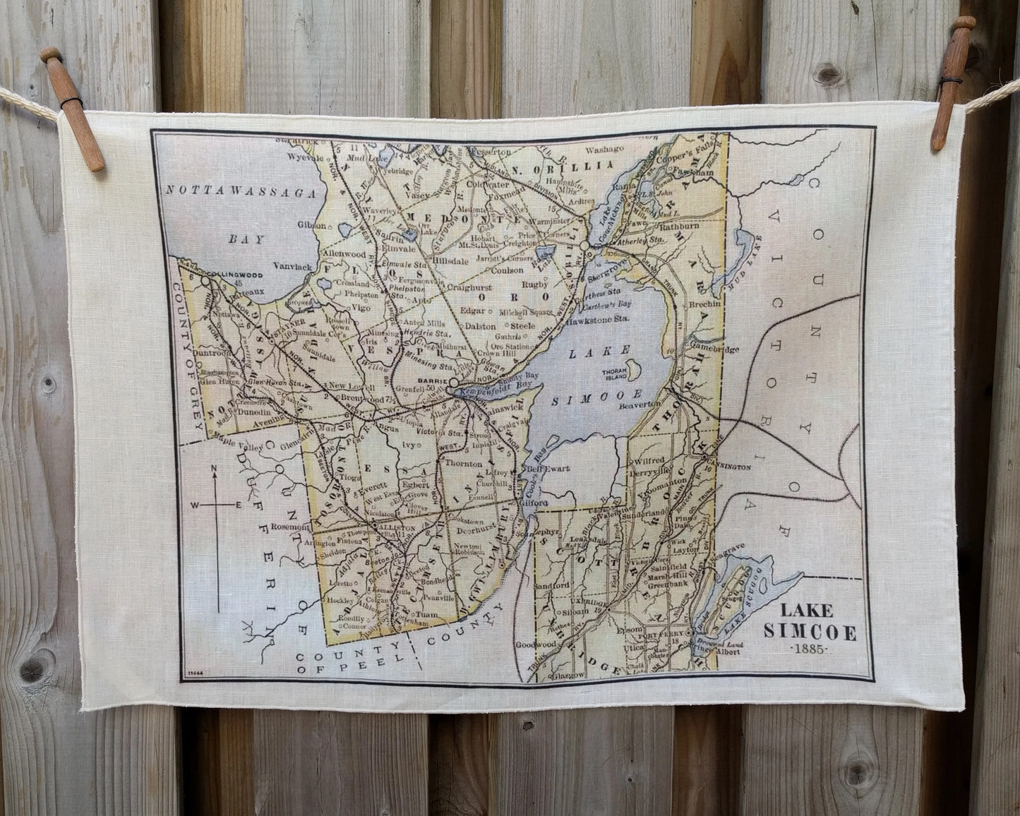 Vintage Map Linen Tea Towel