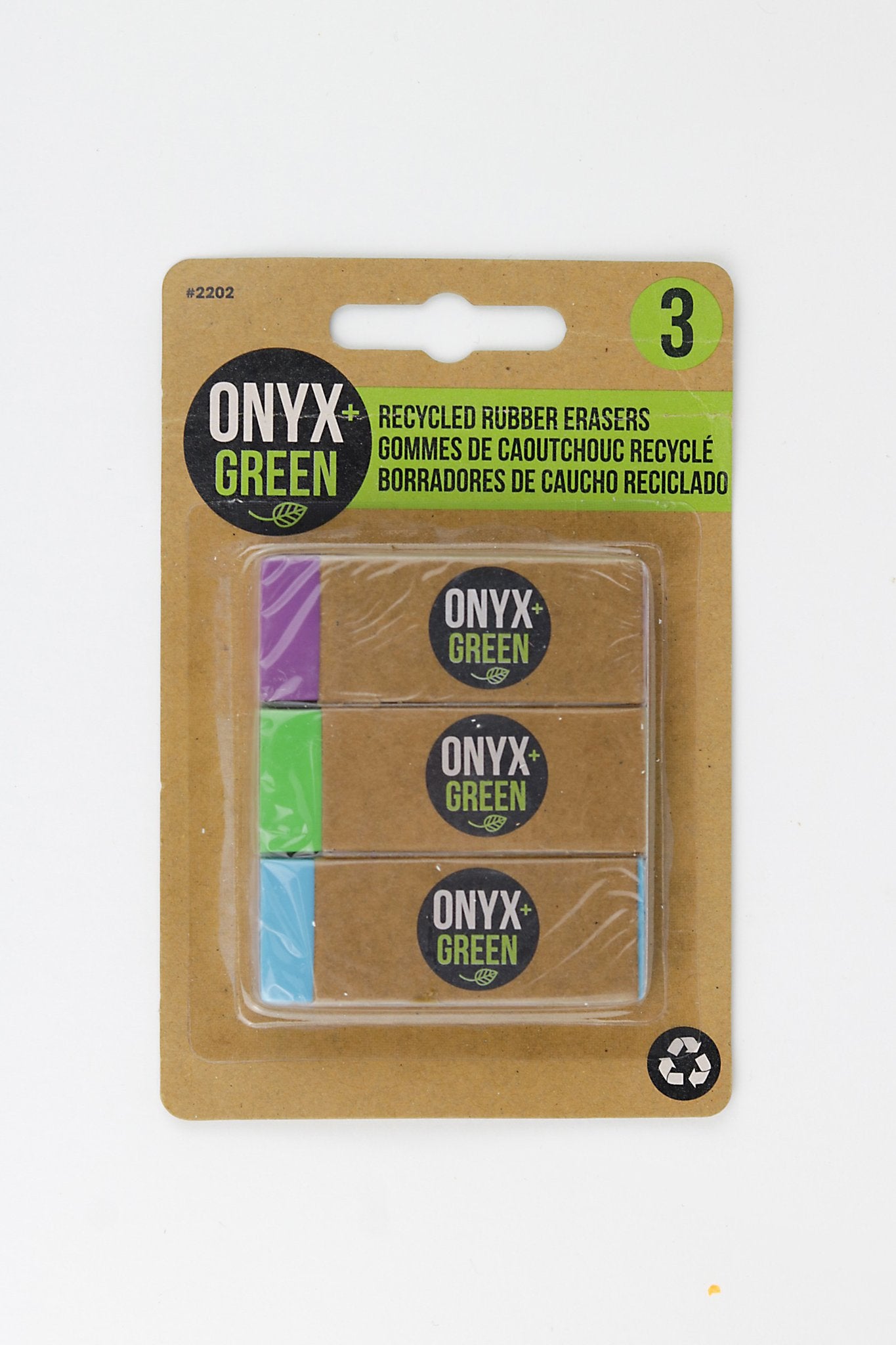 Onyx + Green Recycled Rubber Erasers