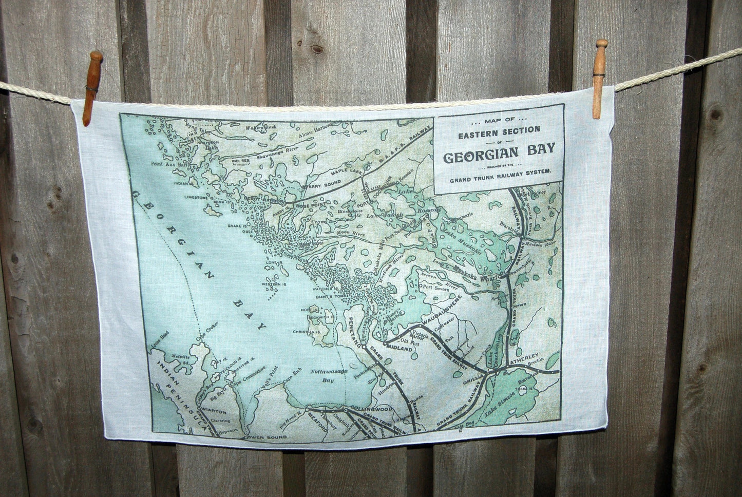 Vintage Map Linen Tea Towel