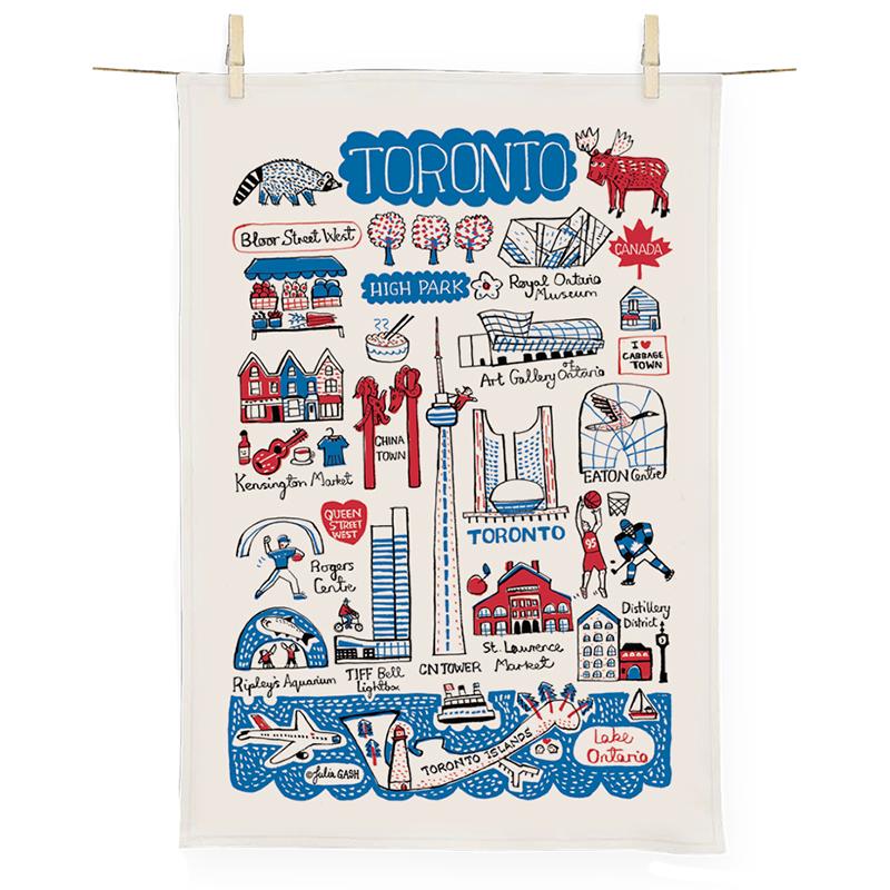 Julia Gash Toronto Cityscape Natural Cotton Tea Towels
