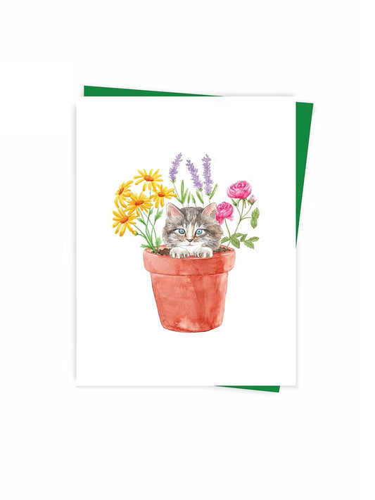 Hobeika Art Card- Peekaboo Cat in Pot