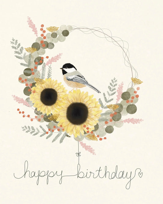 Poplar Paper Card - Birthday Chickadee