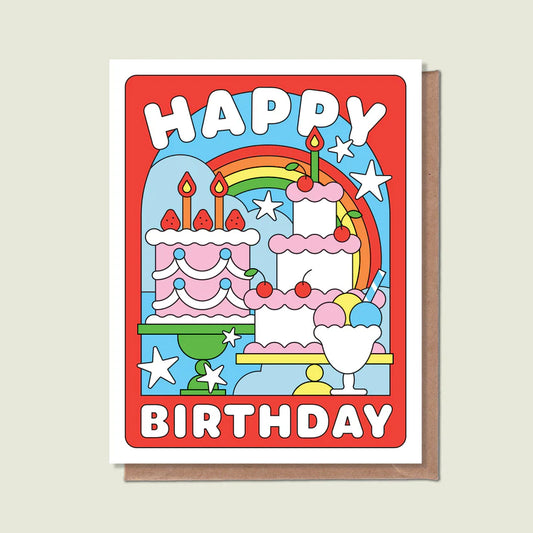 Épée Lapin Studio Card - Happy Birthday Rainbow