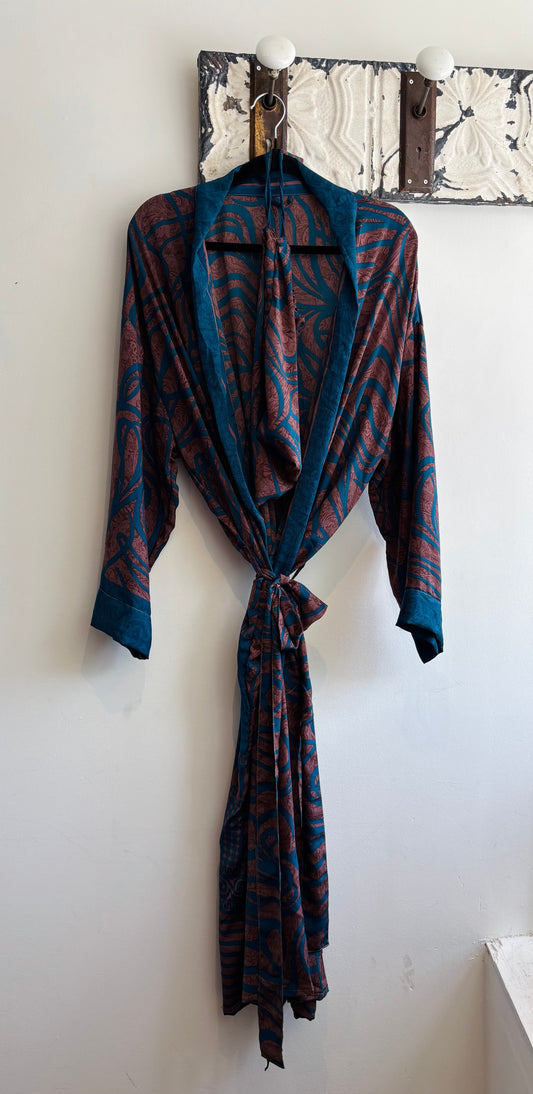 Upcycled Sari Robe - Long #B16