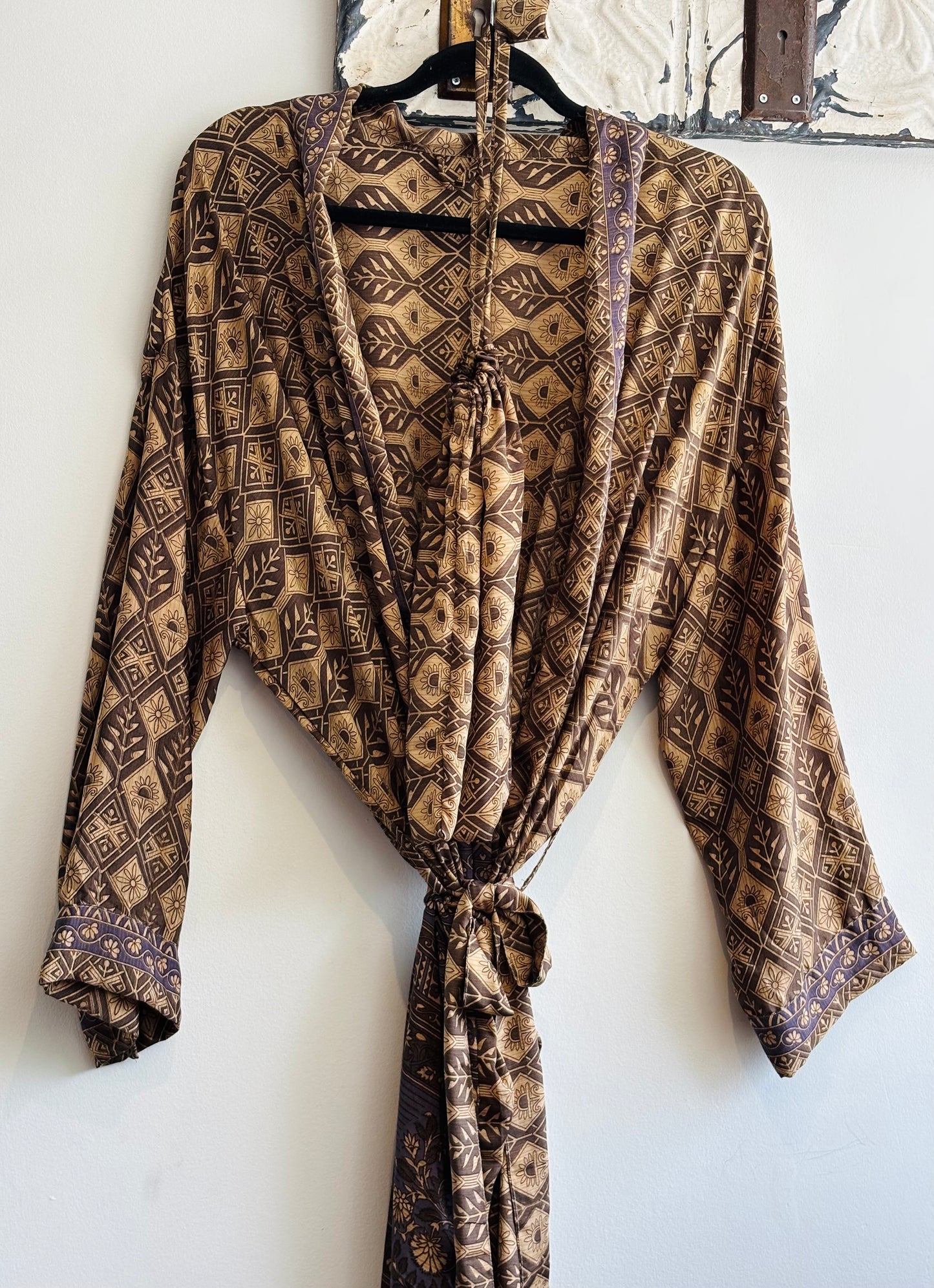 Upcycled Sari Robe - Long #B17
