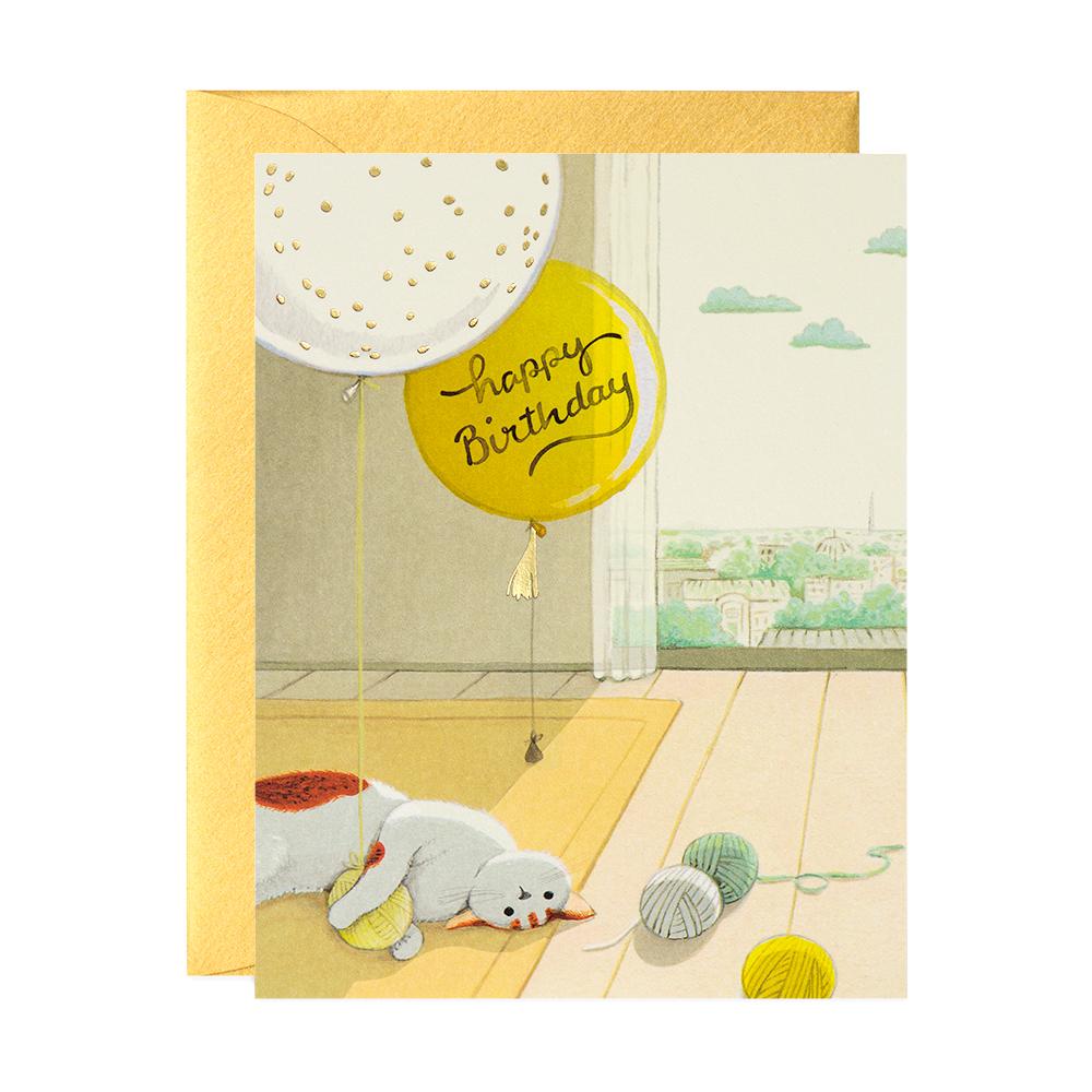 JooJoo Paper Card - Cat & Yarn Birthday