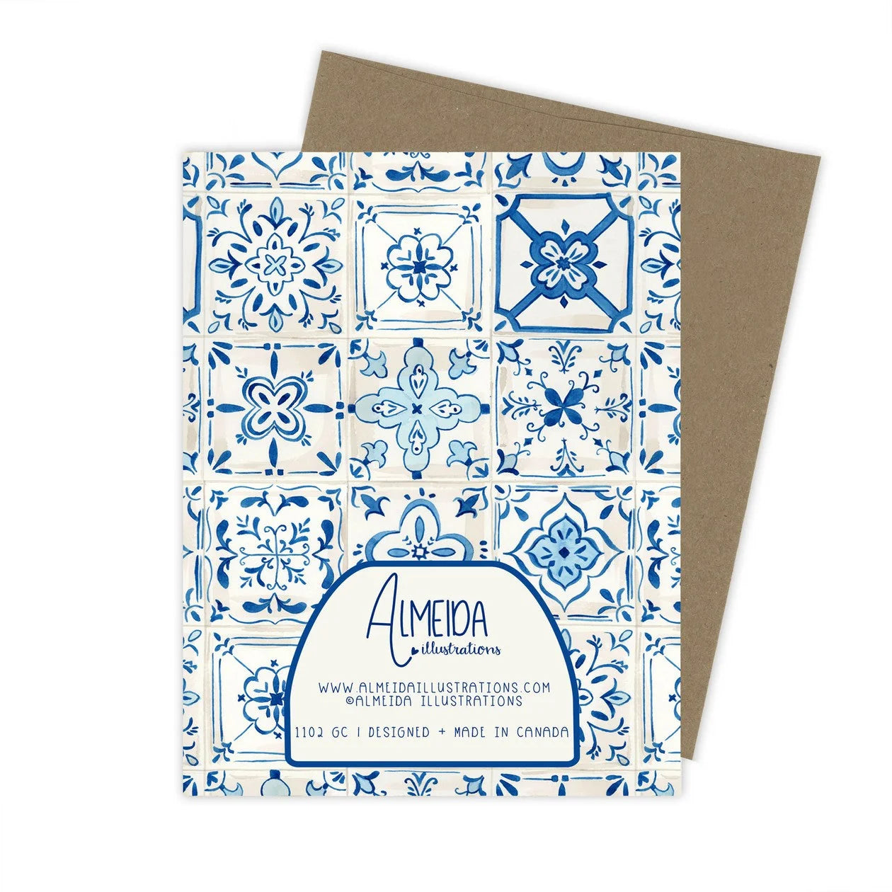 Almeida Illustrations Card- Blue Tiles