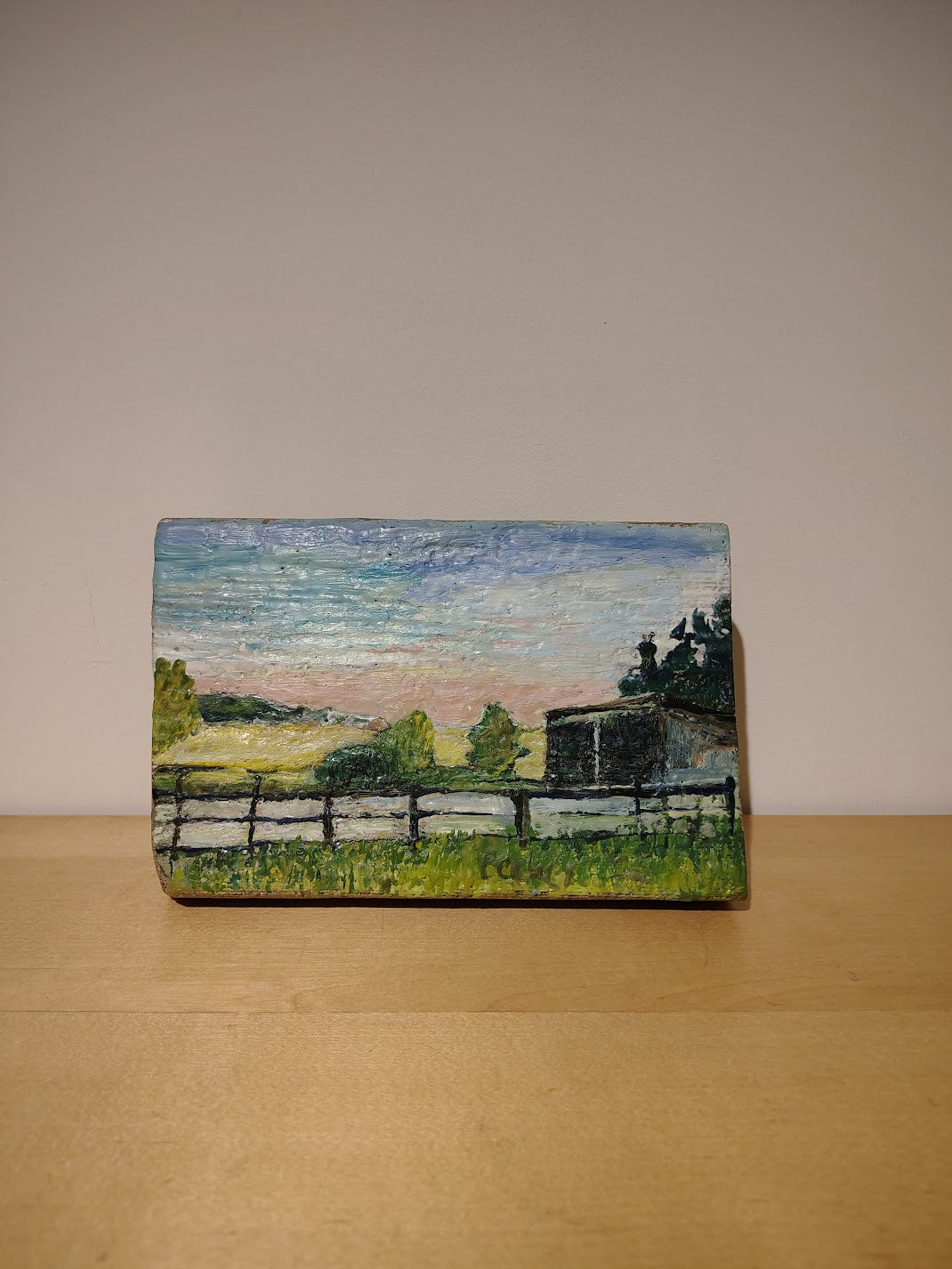 Leslie Becker Encaustic Beeswax Wood Painting