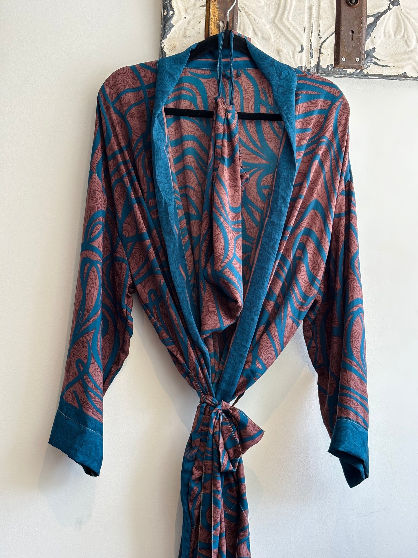 Upcycled Sari Robe - Long #B16