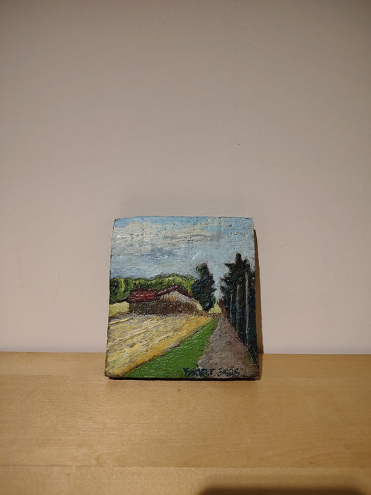 Leslie Becker Encaustic Beeswax Wood Painting