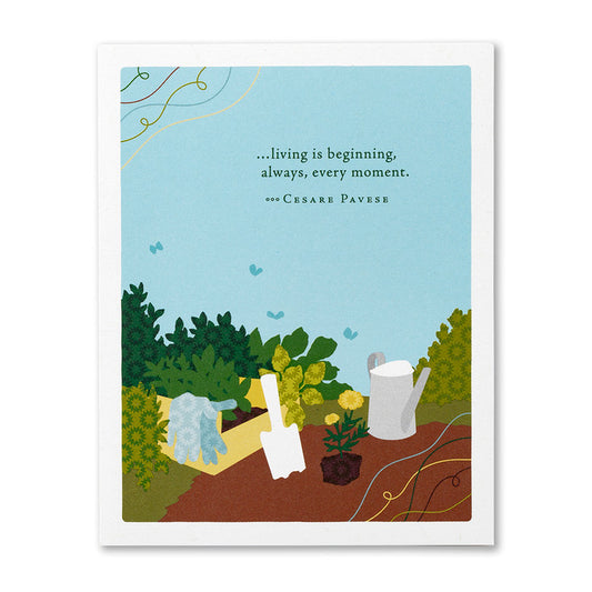 Positively Green Card - Living Is Beginning (Pavese) - Birthday
