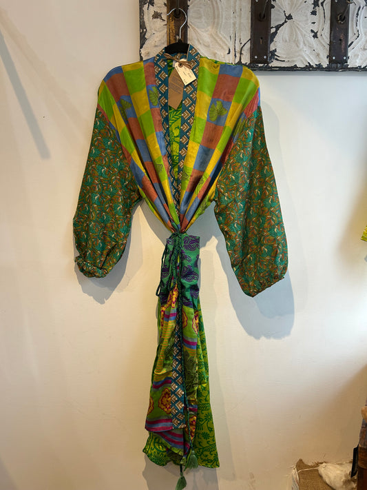 Upcycled Sari Robe - Short #C37