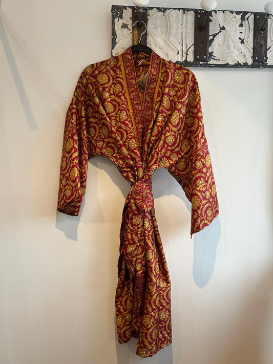 Upcycled Sari Robe - Short #C5