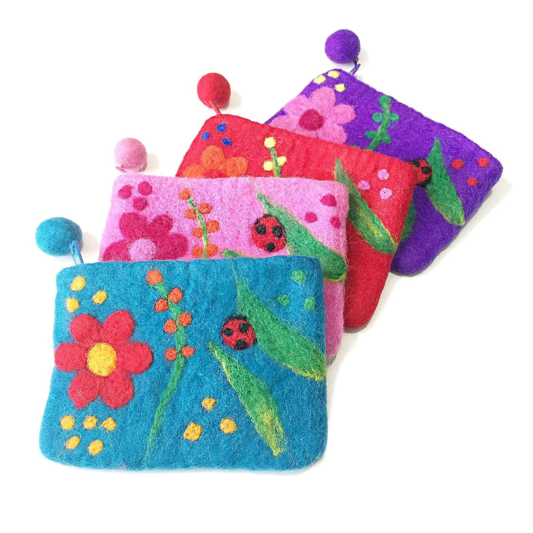 Hamro Felted Wool Coin Purse - Ladybug