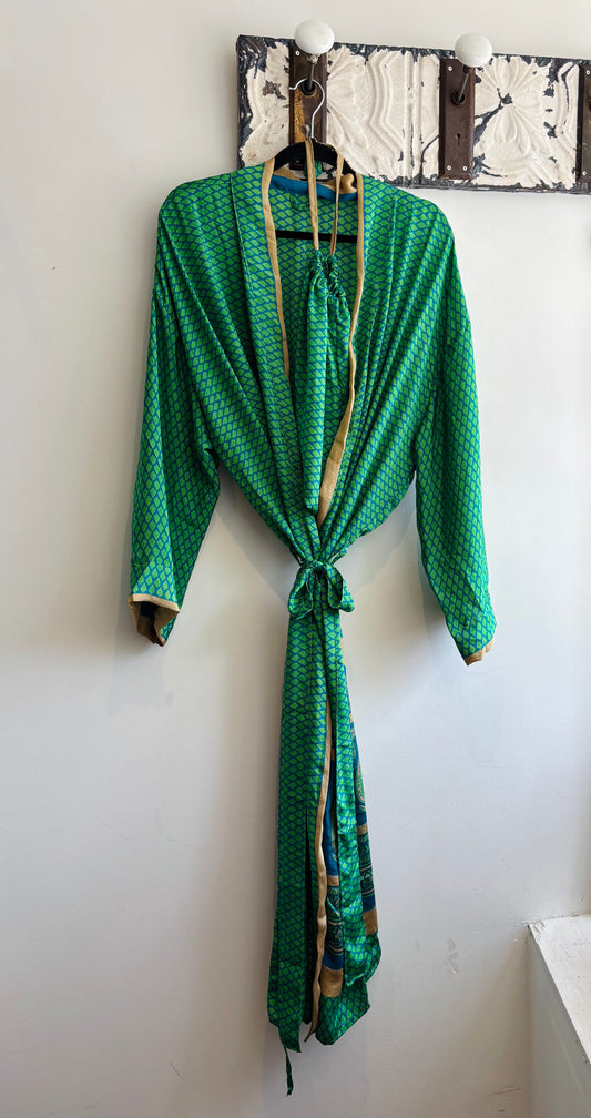 Upcycled Sari Robe - Long #B1