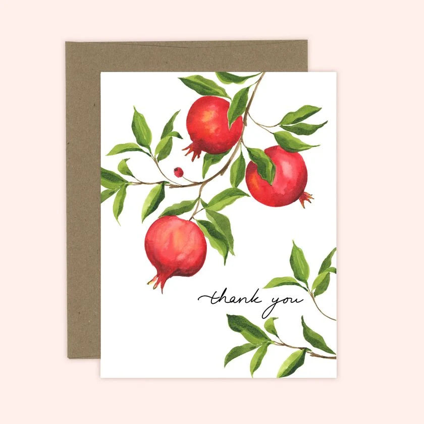 Almeida Illustrations Card- Thank you Pomegranate
