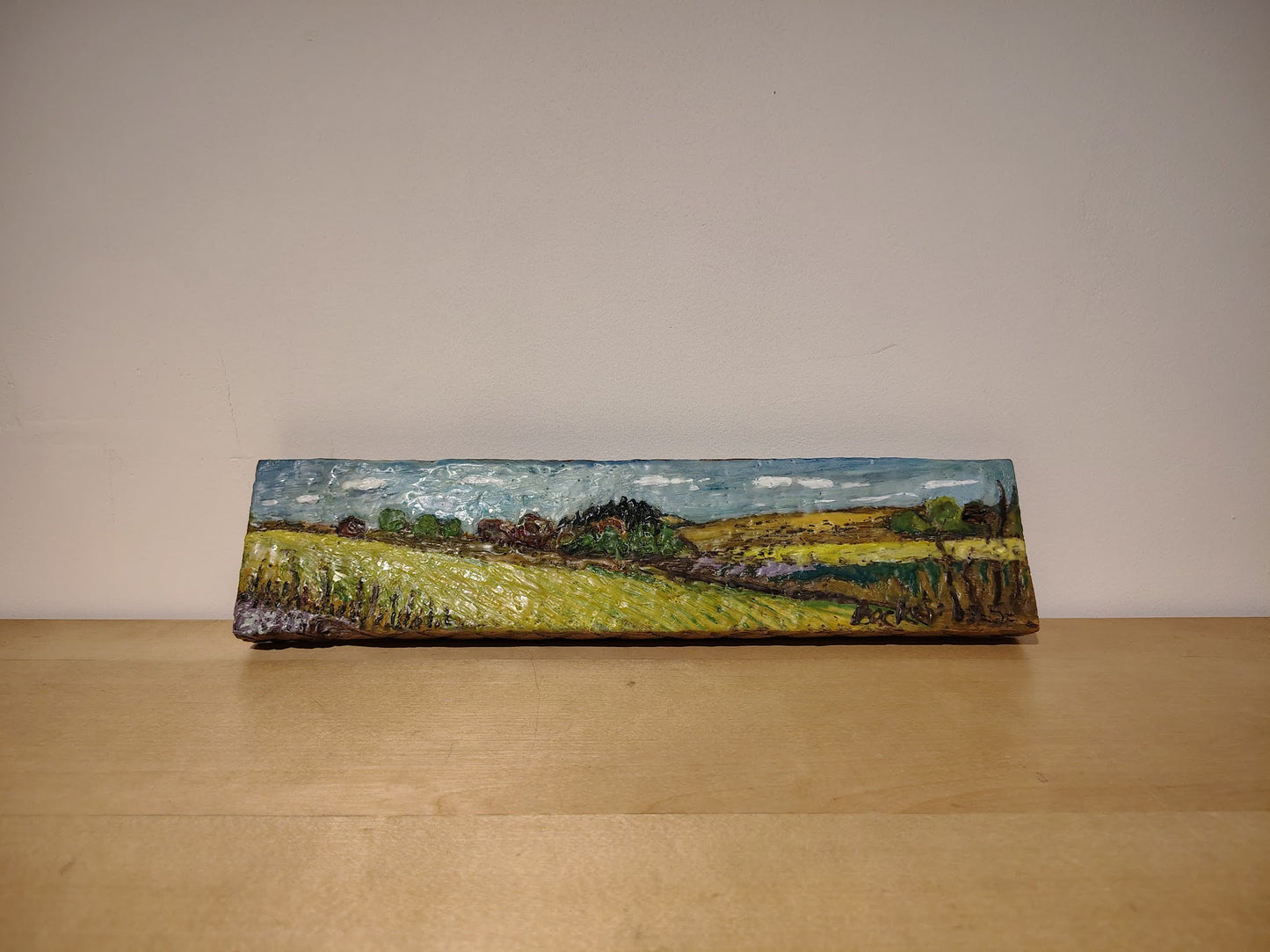 Leslie Becker Encaustic Beeswax Wood Painting