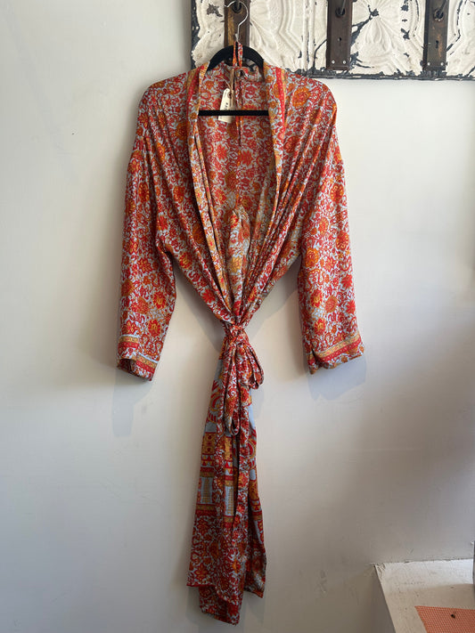 Upcycled Sari Robe - Long #A24