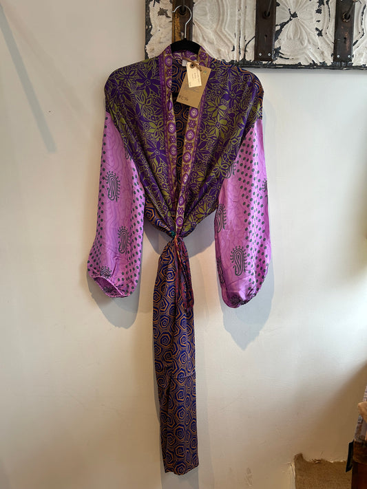 Upcycled Sari Robe - Short #C76