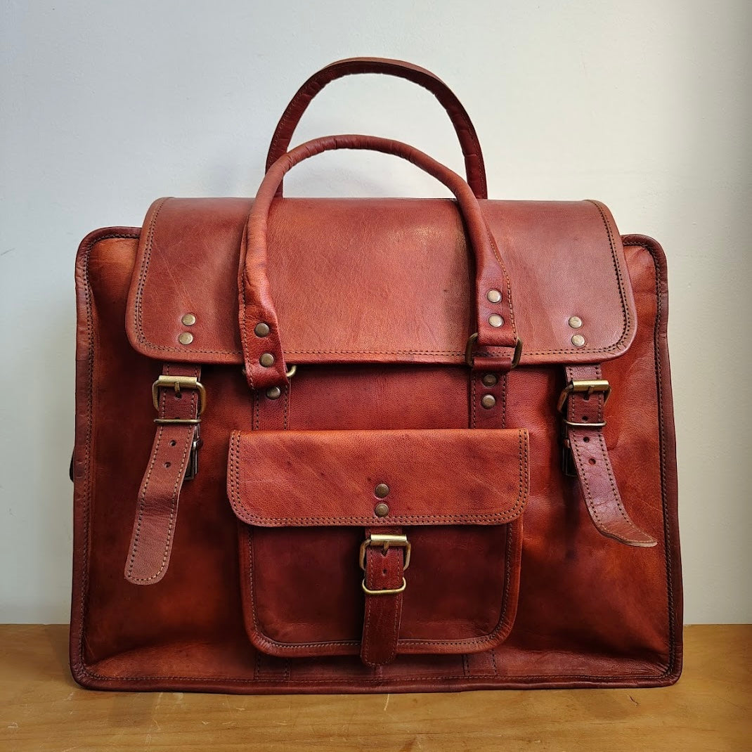 Handcrafted Leather 16” Weekender Bag