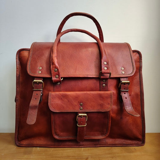 Handcrafted Leather 16” Weekender Bag