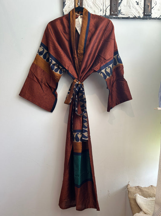 Upcycled Sari Robe - Long #M11