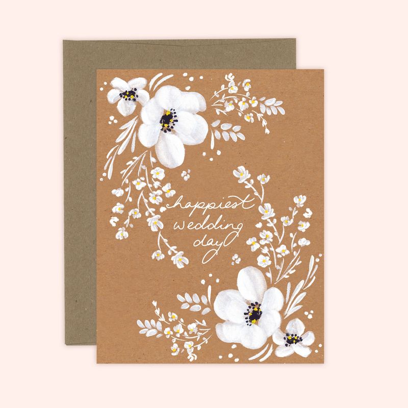 Almeida Illustrations Card - Happiest Wedding Day