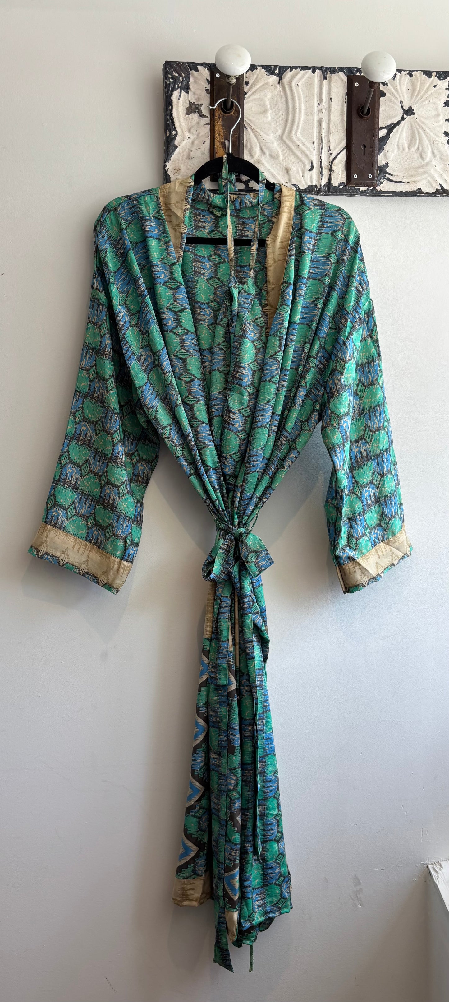 Upcycled Sari Robe - Long #B7