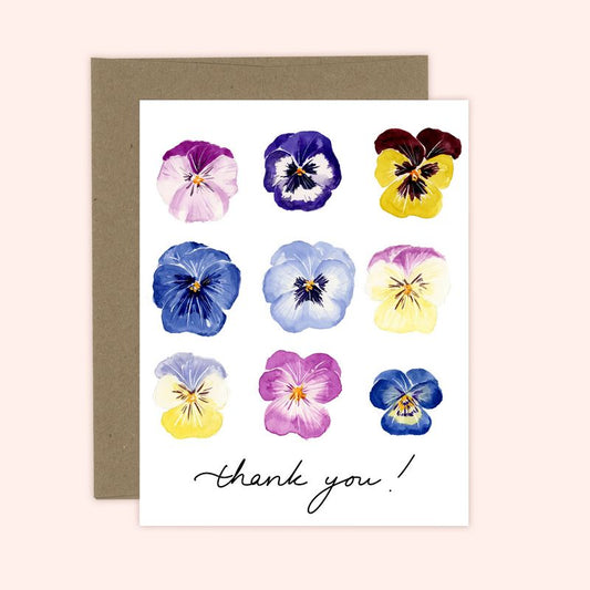 Almeida Illustrations Card - Thank You Pansies