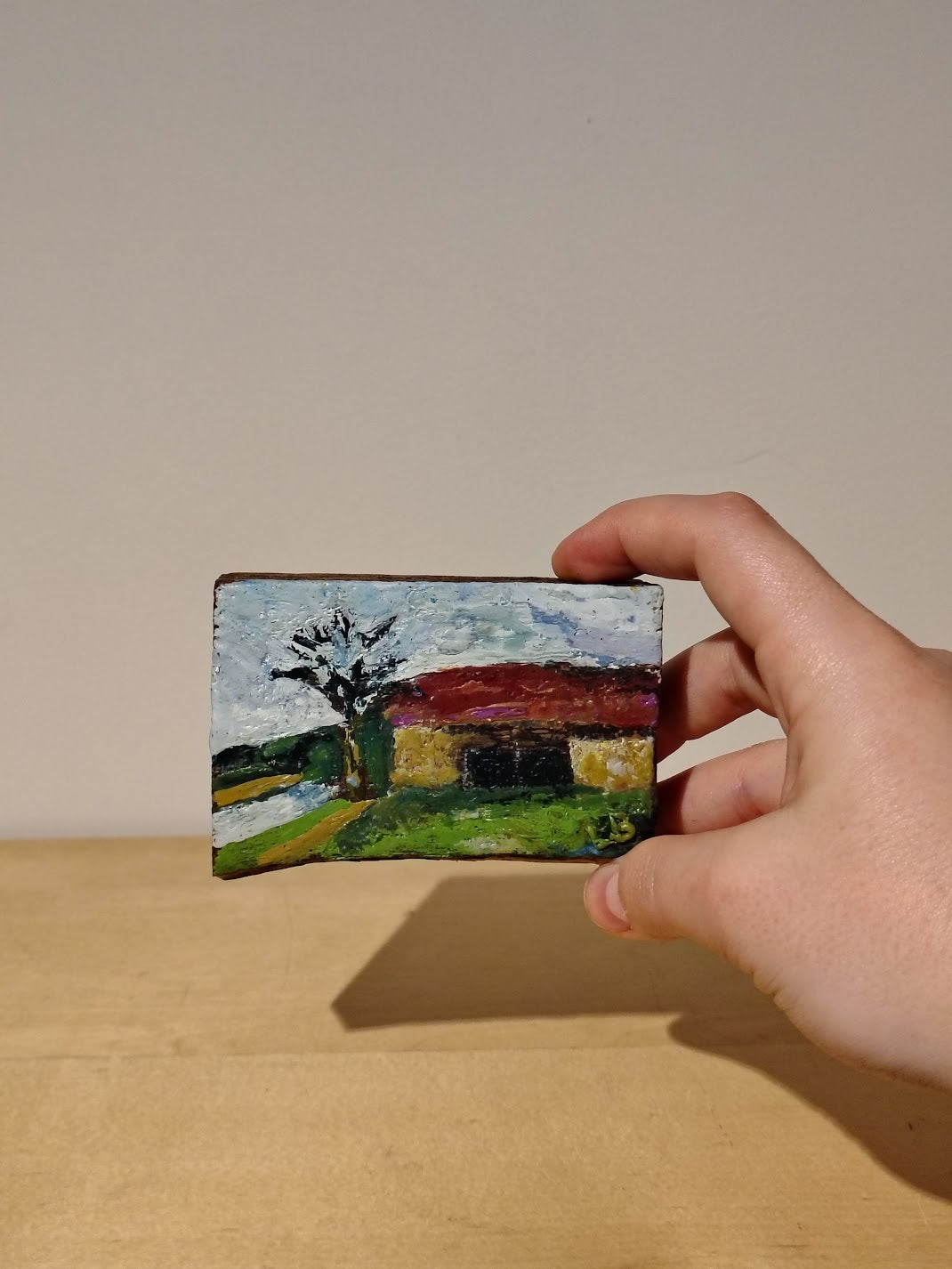 Leslie Becker Encaustic Beeswax Wood Painting