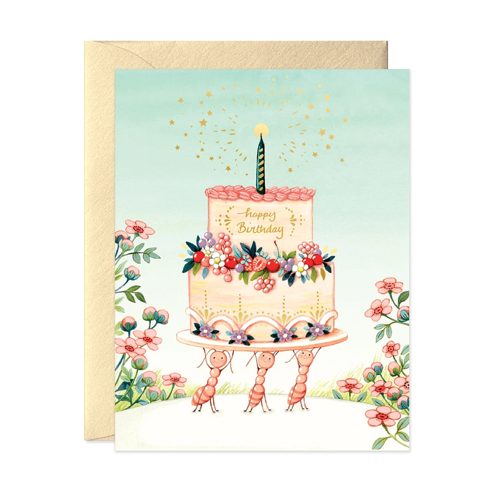 JooJoo Paper Card - Ant & Cake Birthday