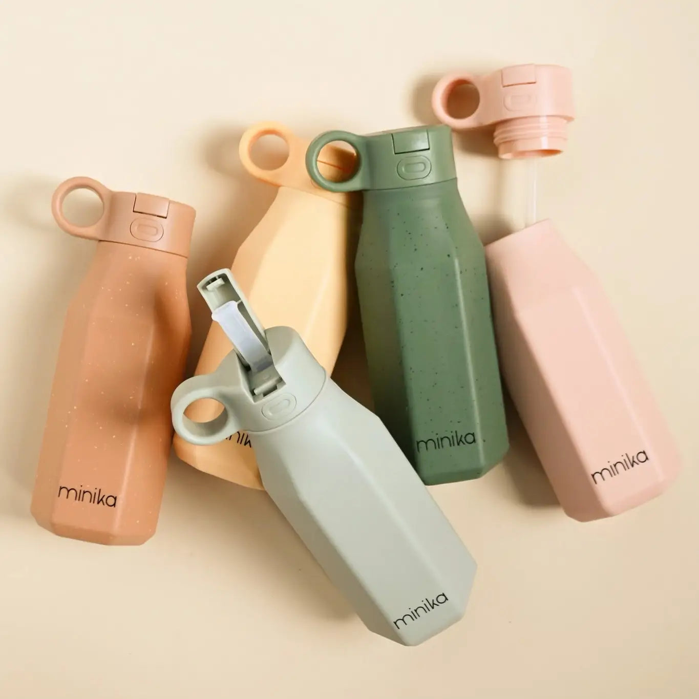 Minika Silicone Water Bottle with Straw