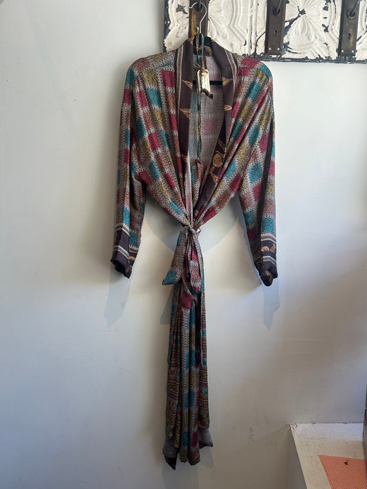 Upcycled Sari Robe - Long #A18
