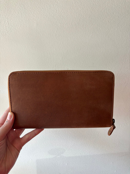 Handmade Leather Long Zippered Wallet