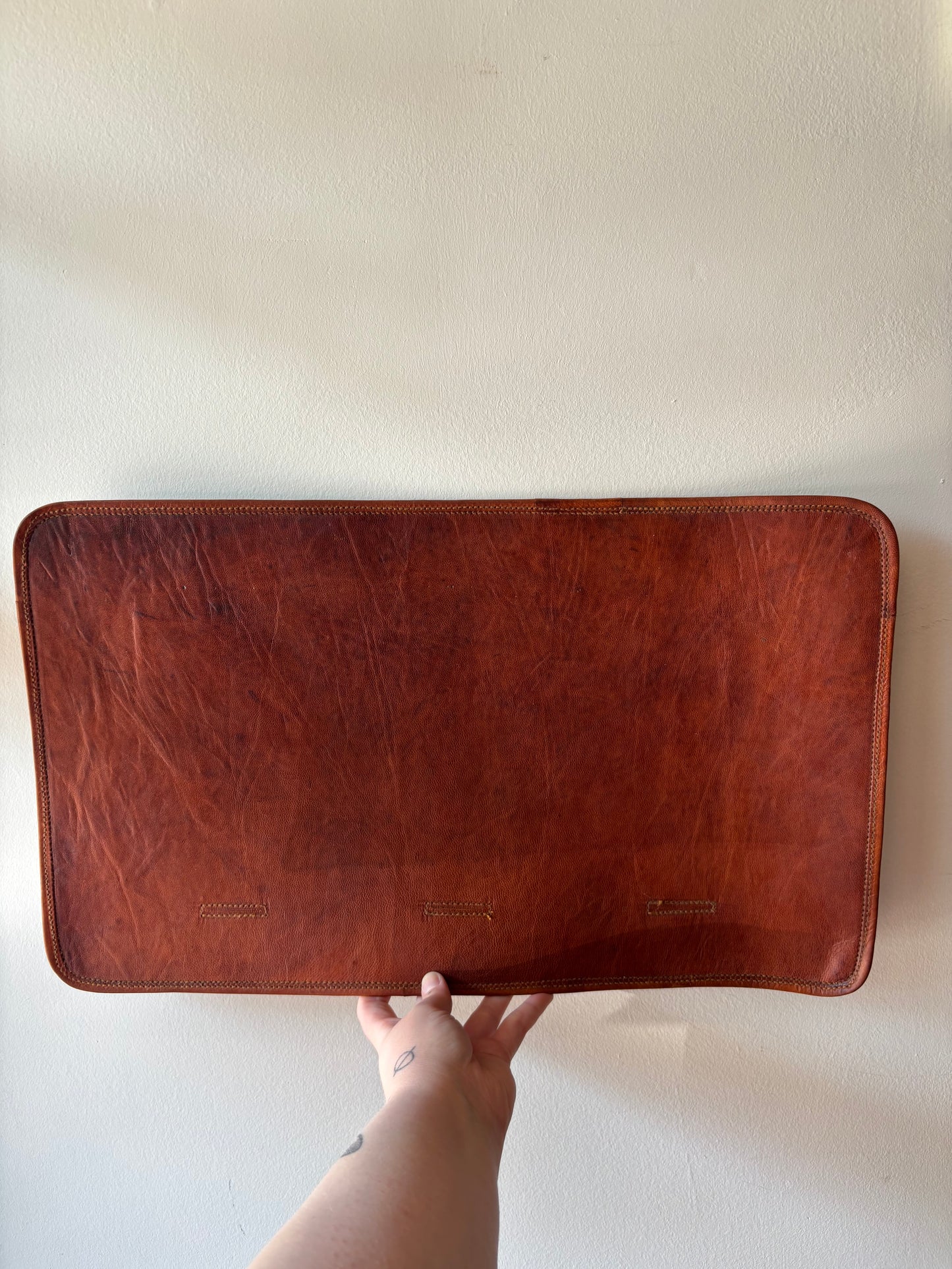 Handcrafted Leather Small Laptop Mat