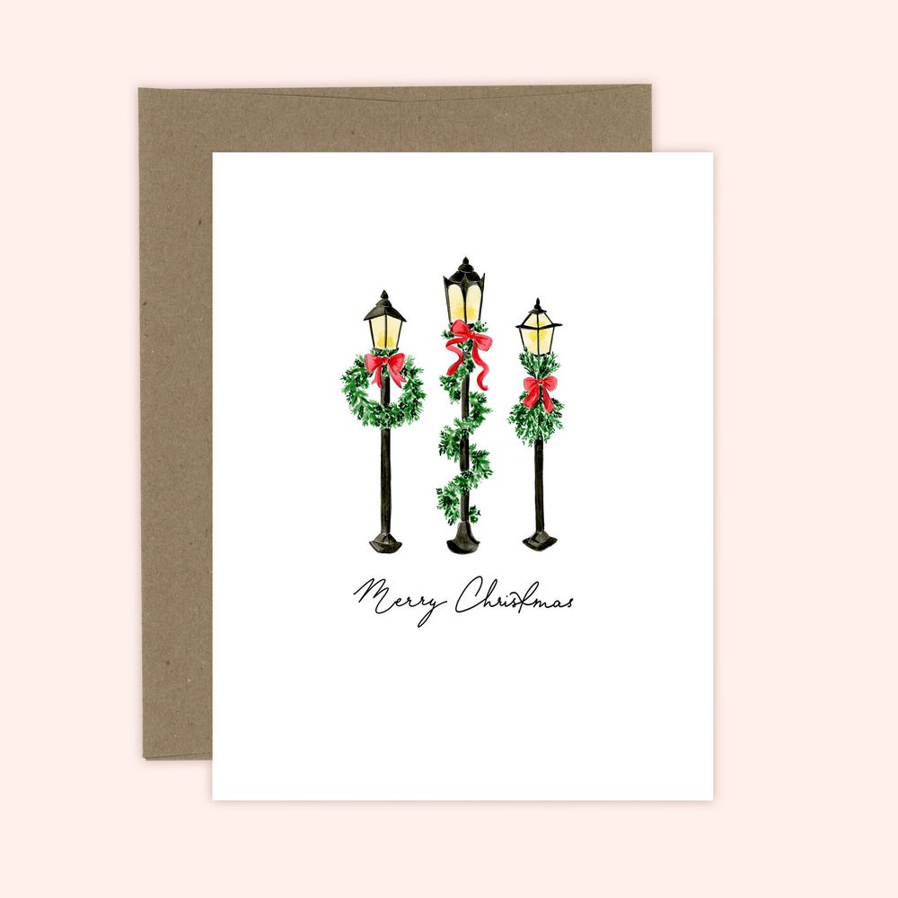 Almeida Illustrations Card - Christmas Lamp Post