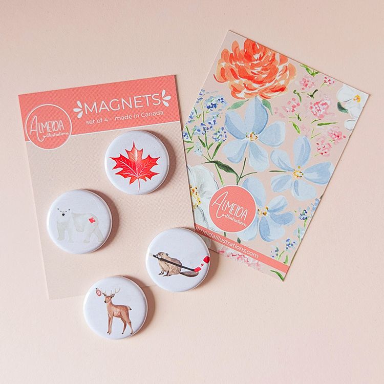 Almeida Illustrations Magnets (Set of 4)
