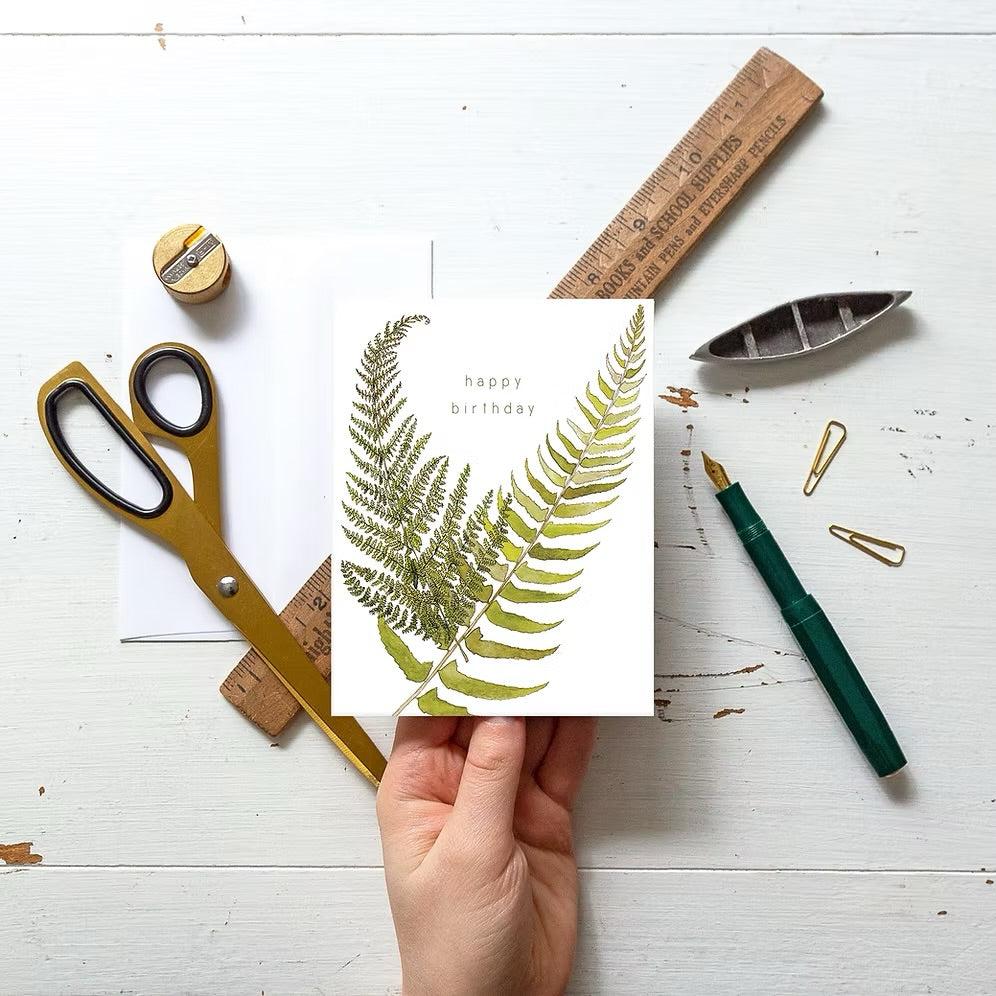 Hello Yellow Canary Card- HBD Fern