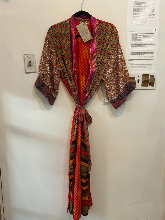 Upcycled Sari Robe - Long #C36