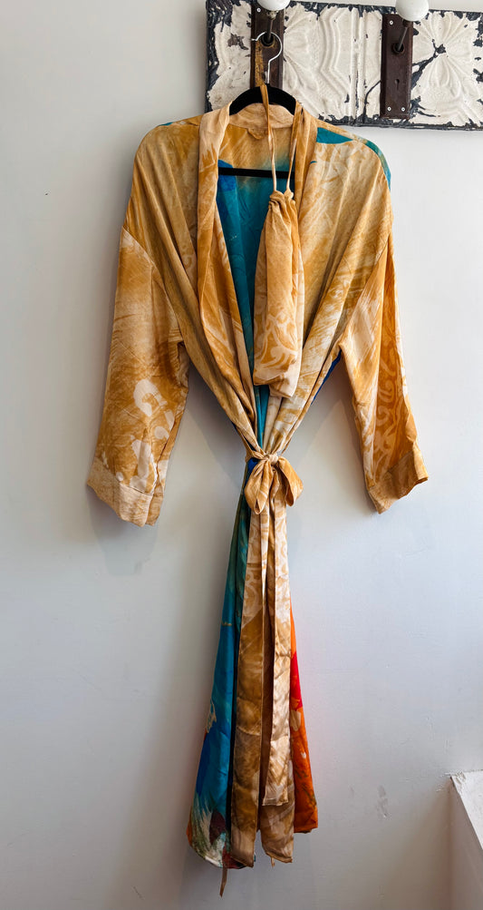 Upcycled Sari Robe - Long #B6