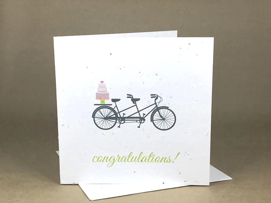 Okku Plantable Card - Congratulations Tandem Bike
