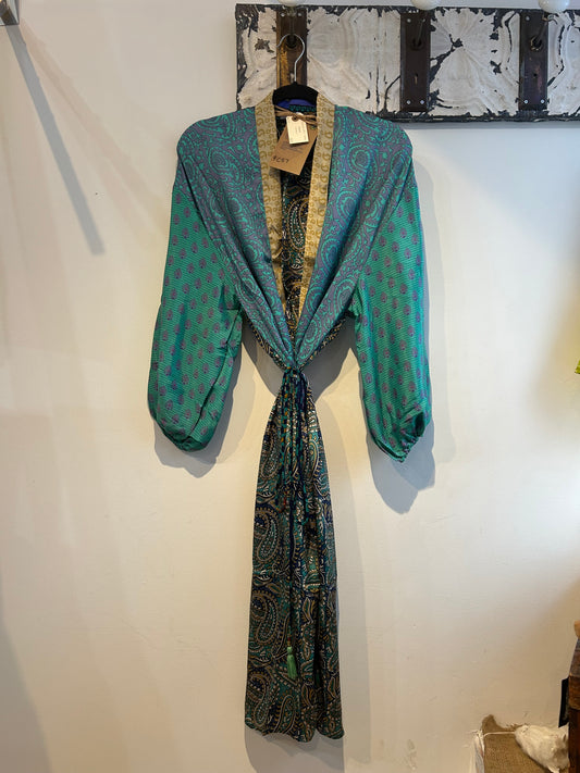 Upcycled Sari Robe - Short #C57