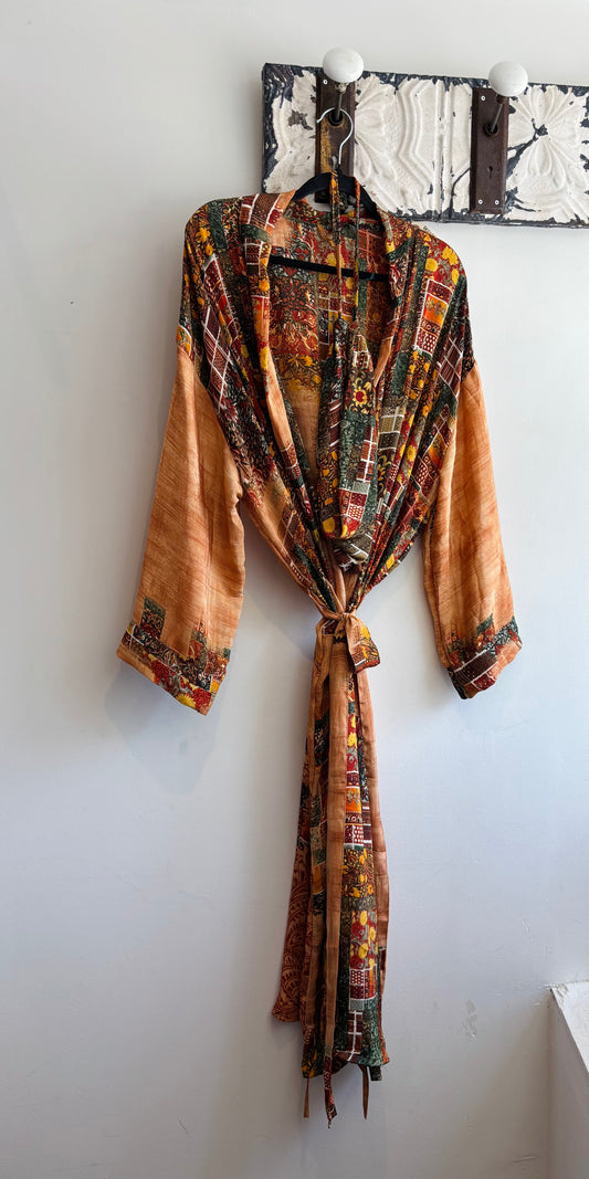 Upcycled Sari Robe - Long #B25
