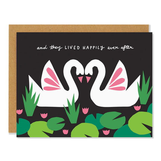 Badger and Burke Card - Happily Ever After Swans