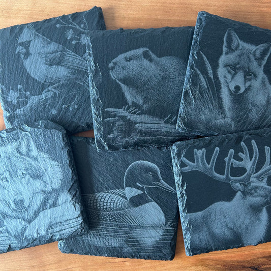 Natural Slate Animal Coasters