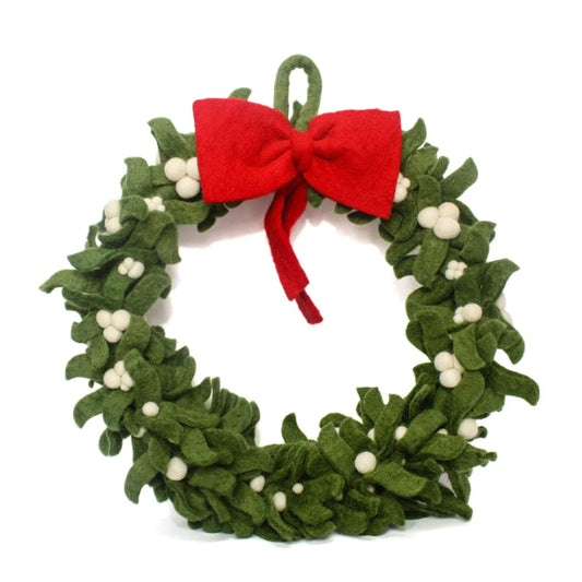 Hamro Felted Wool Holiday Wreath